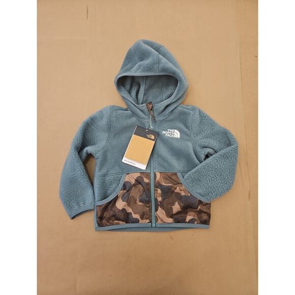 North Face Kid Jacket Size 2 T, Dark Sage and Camo, Fleece NWT - Picture 1 of 5